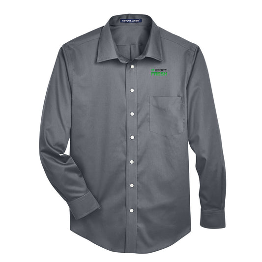 Devon & Jones Solid Stretch Twill Woven Shirt - Graphite