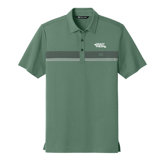 TravisMathew Glenview Stripe Polo - Laurel Green