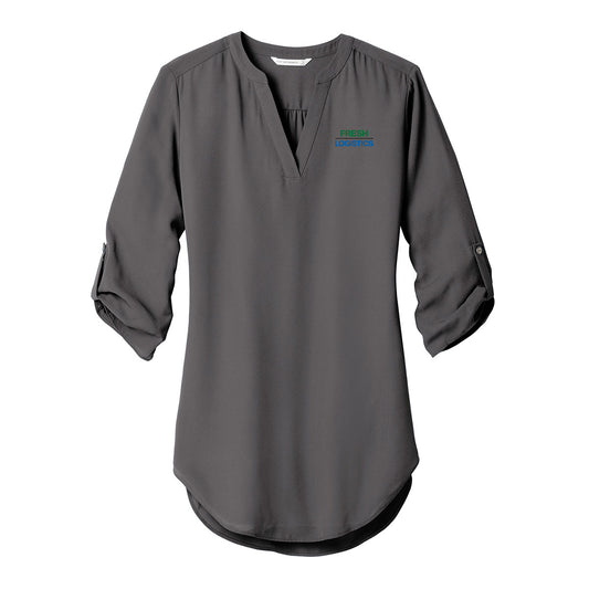 Port Authority ® Women's 3/4-Sleeve Tunic Blouse - Sterling Grey
