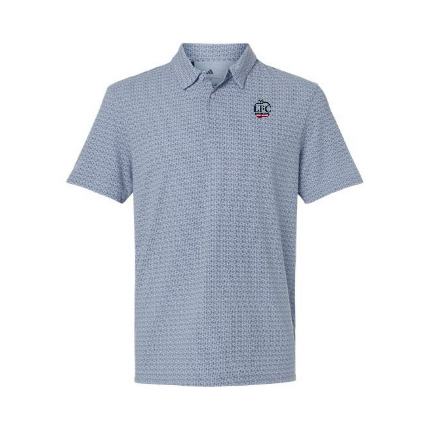 Adidas Men's Blended Printed Polo - Blue Dawn Melange