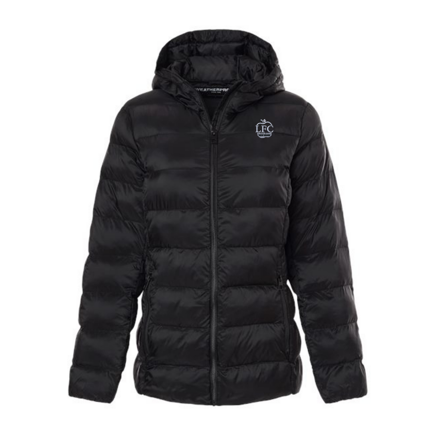 Weatherproof Women's Lightweight Poly-filled Hooded Puffer Jacket - Black