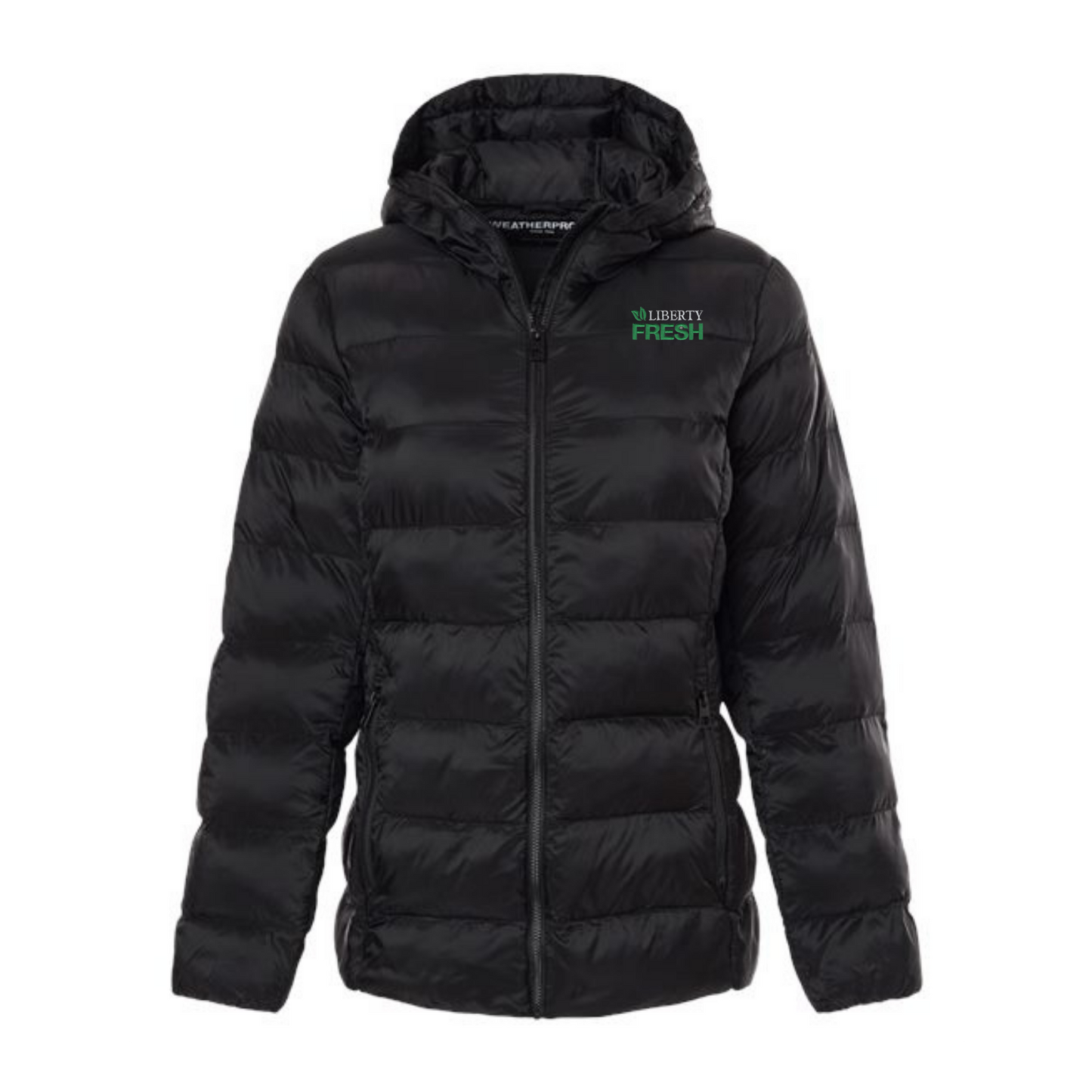 Weatherproof Women's Lightweight Poly-filled Hooded Puffer Jacket - Black