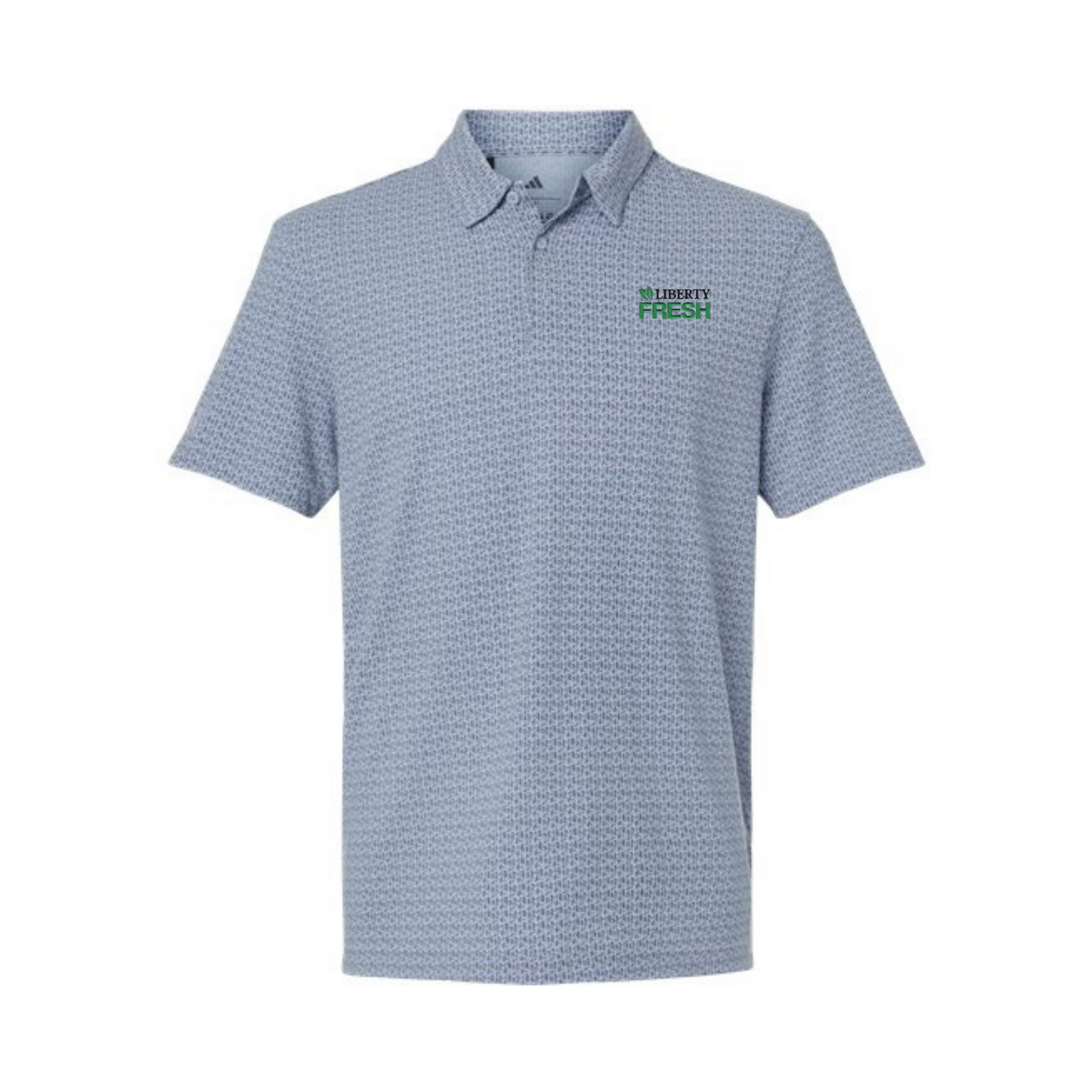 Adidas Men's Blended Printed Polo - Blue Dawn Melange
