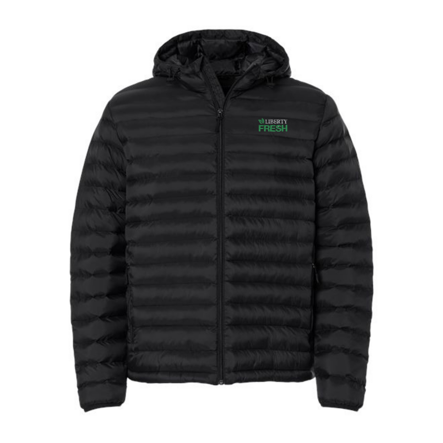 Weatherproof Men's Lightweight Poly-filled Hooded Puffer Jacket - Black