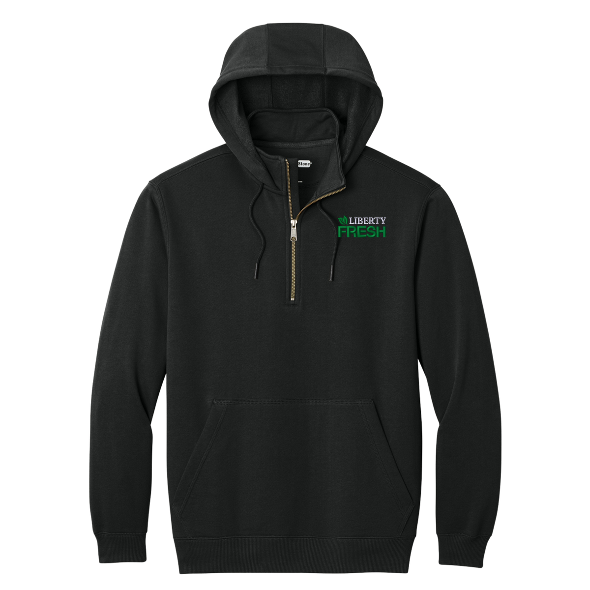 CornerStone® Tough Fleece 1/4-Zip Hoodie - Black