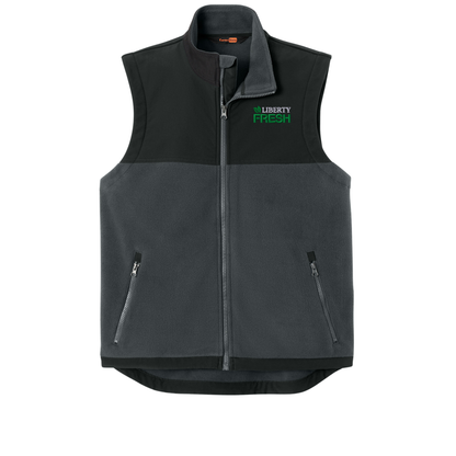 CornerStone® Fleece Overlay Vest - Charcoal/Black