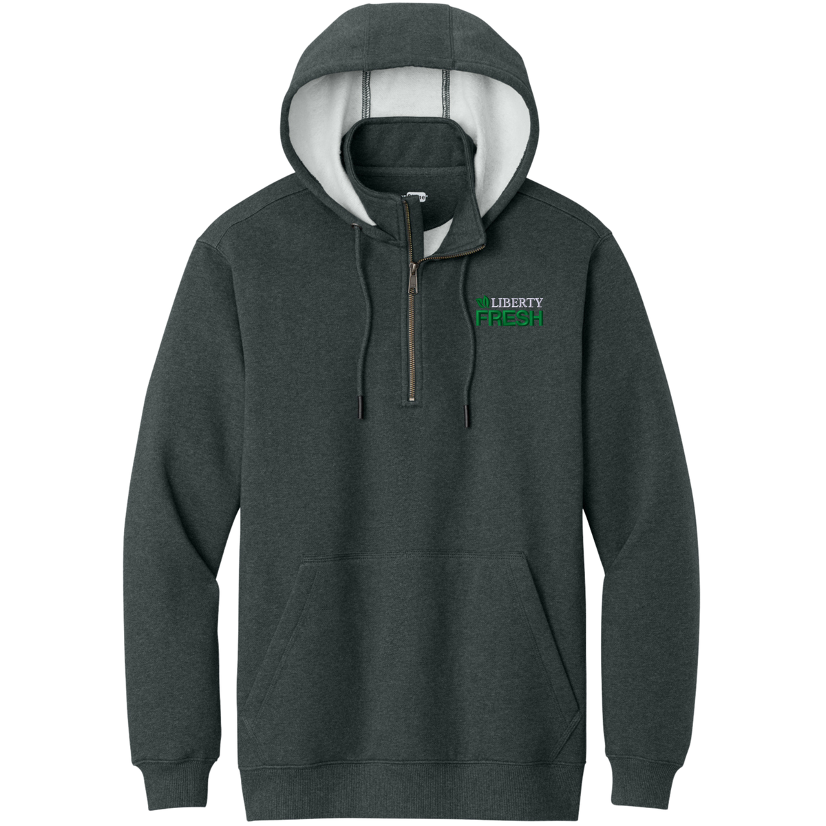 CornerStone® Tough Fleece 1/4-Zip Hoodie - Charcoal Heather