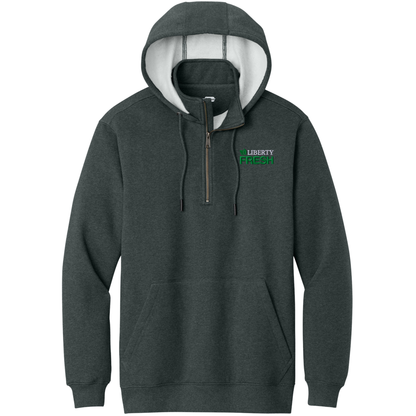 CornerStone® Tough Fleece 1/4-Zip Hoodie - Charcoal Heather