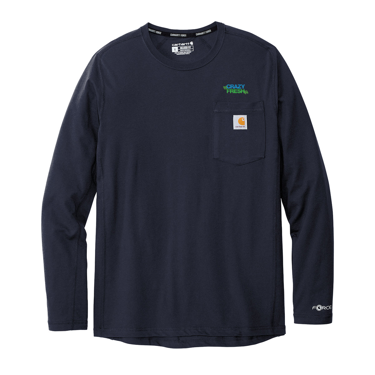 Carhartt Force Long Sleeve Pocket T-Shirt - Navy