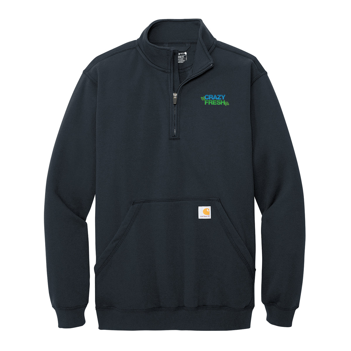 Carhartt® Midweight ¼ Zip Mock Neck Sweatshirt - Navy