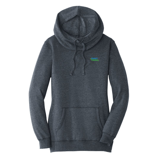District ® Women’s Lightweight Fleece Hoodie - Heathered Navy