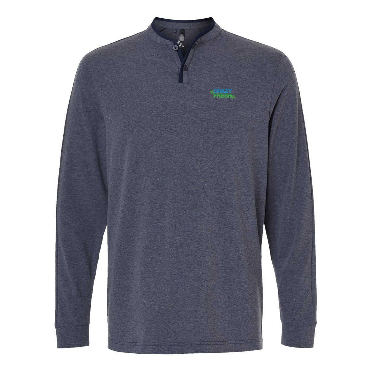 Adidas® Henley Long Sleeve Tee - Collegiate Navy