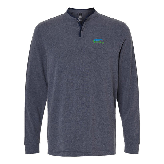 Adidas® Henley Long Sleeve Tee - Collegiate Navy