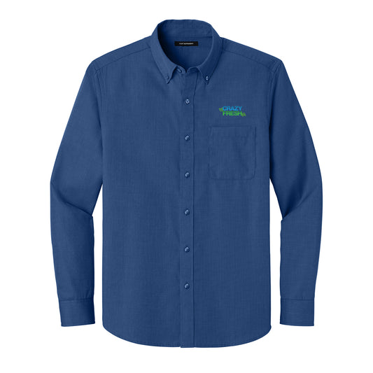 Port Authority® Long Sleeve Nailhead Easy Care Shirt - Mediterranean Blue