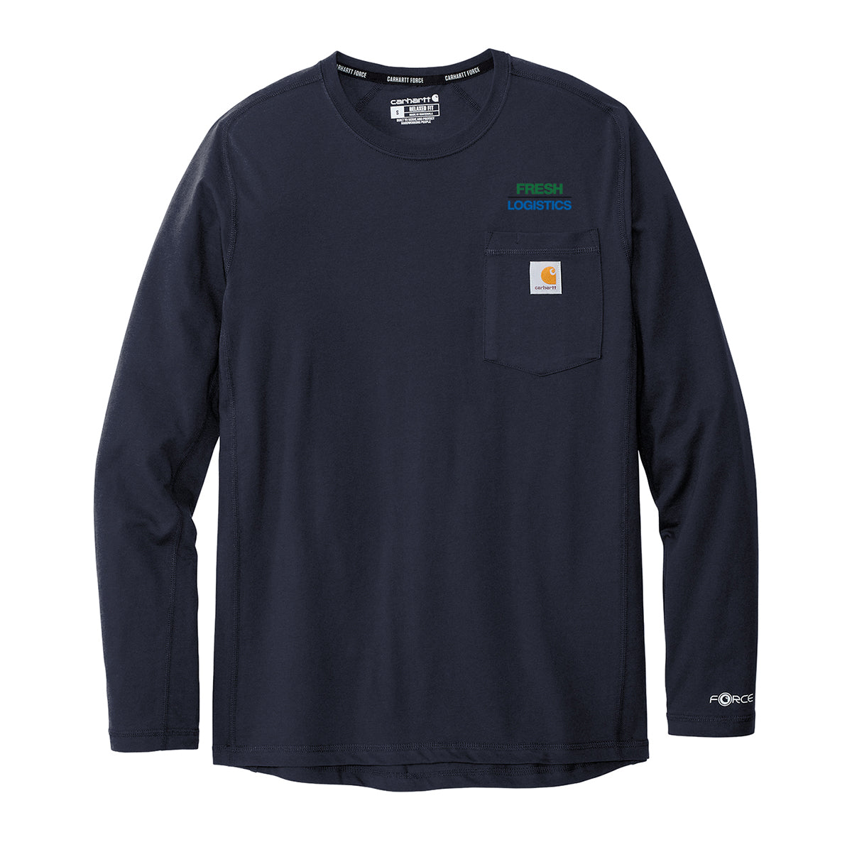 Carhartt Force Long Sleeve Pocket T-Shirt - Navy