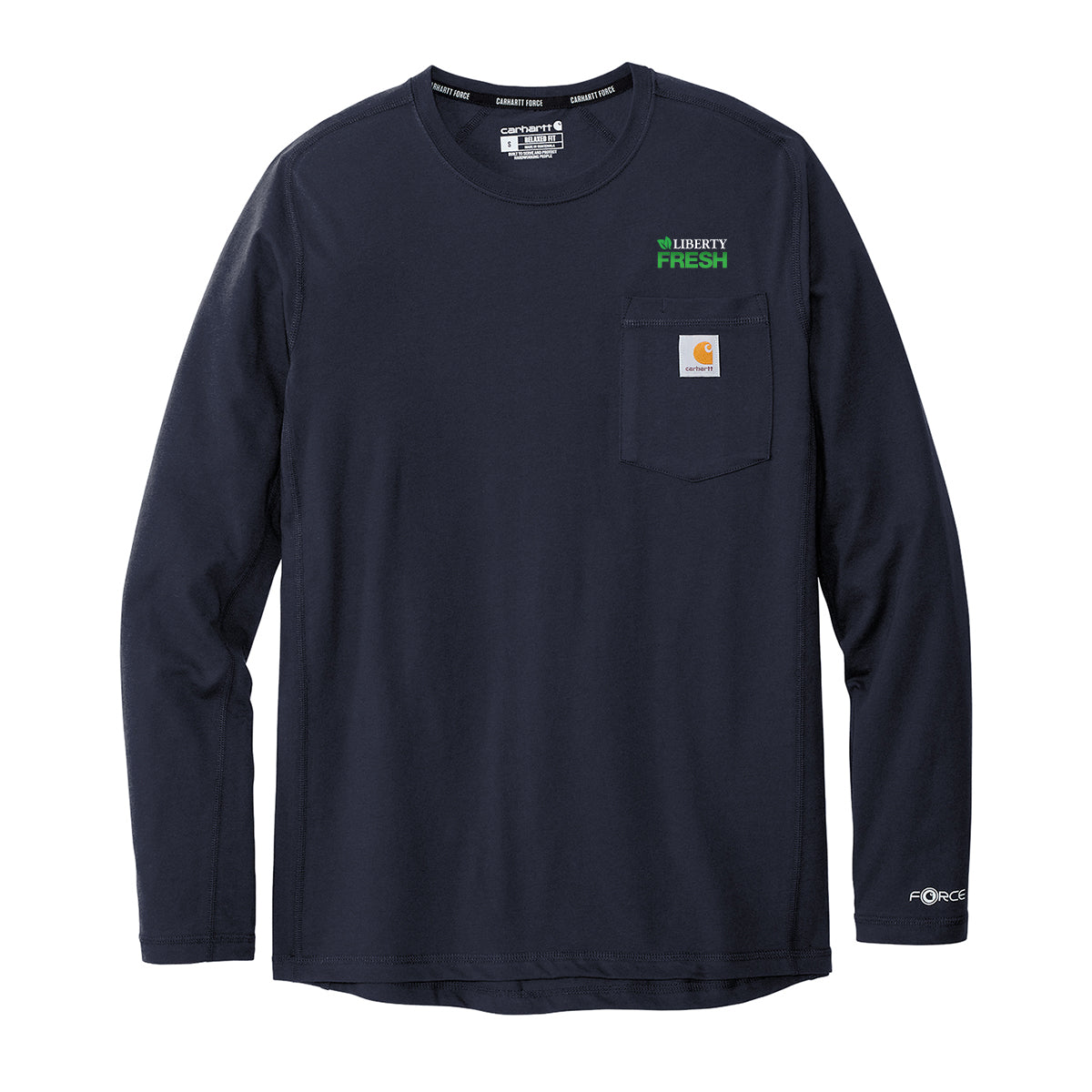 Carhartt Force Long Sleeve Pocket T-Shirt - Navy