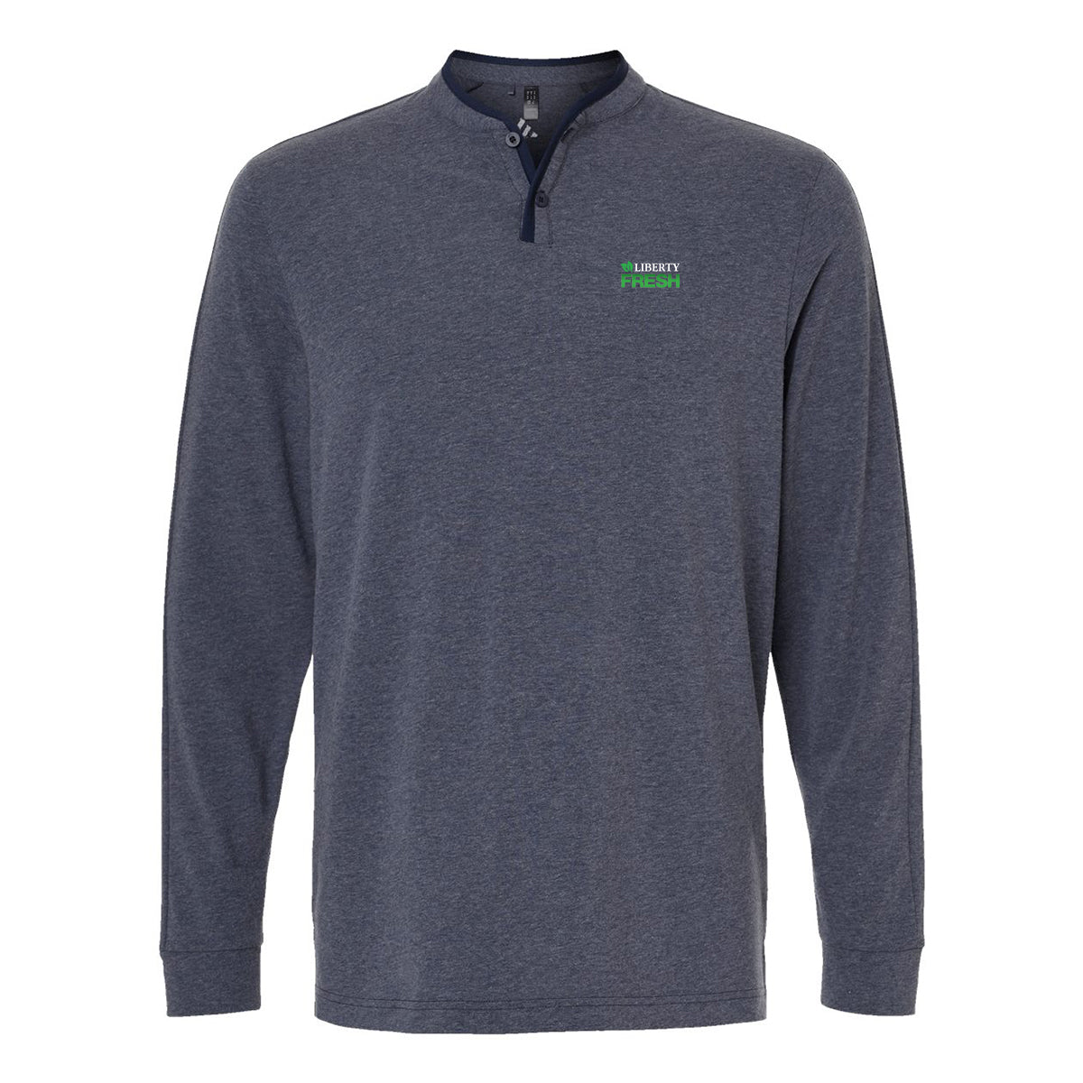 Adidas® Henley Long Sleeve Tee - Collegiate Navy