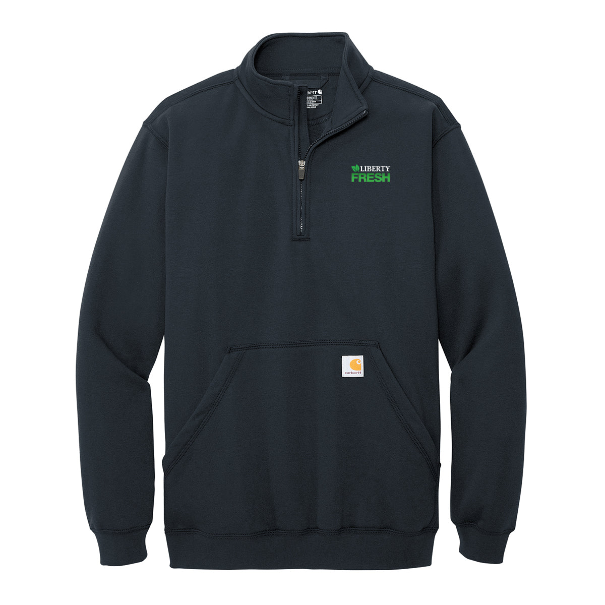 Carhartt® Midweight ¼ Zip Mock Neck Sweatshirt - Navy