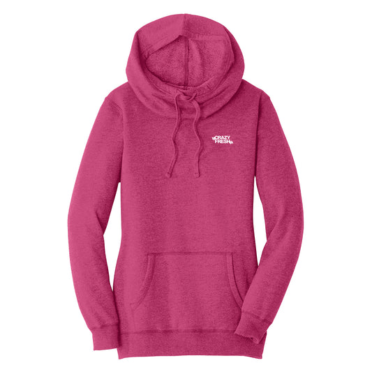 District ® Women’s Lightweight Fleece Hoodie - Heathered Pink Azalea