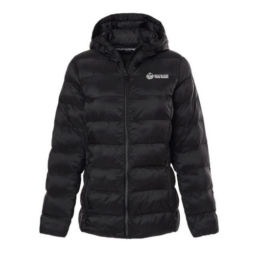 Weatherproof Women's Lightweight Poly-filled Hooded Puffer Jacket - Black