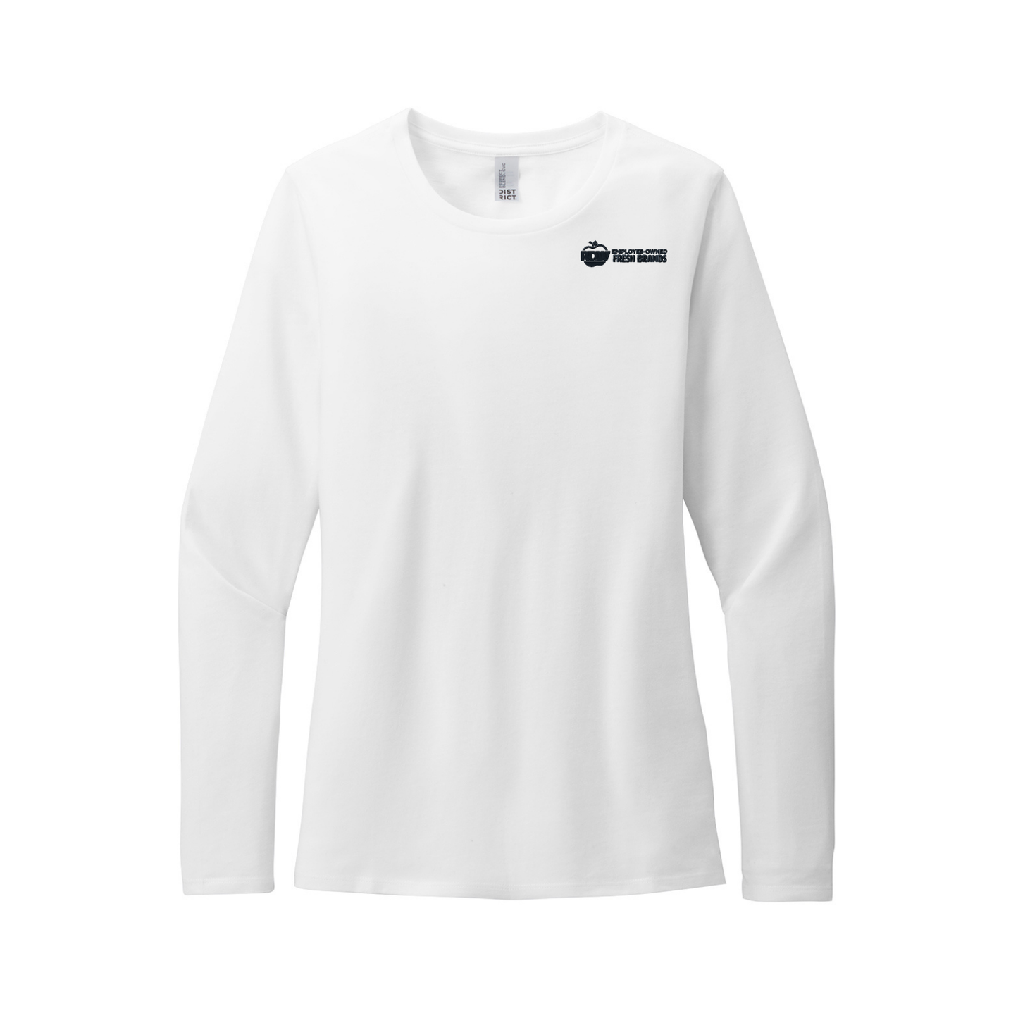 District® Women’s Perfect Blend® CVC Long Sleeve Tee - White
