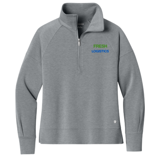 OGIO® Women’s Luuma 1/2-Zip - Petrol Grey Heather