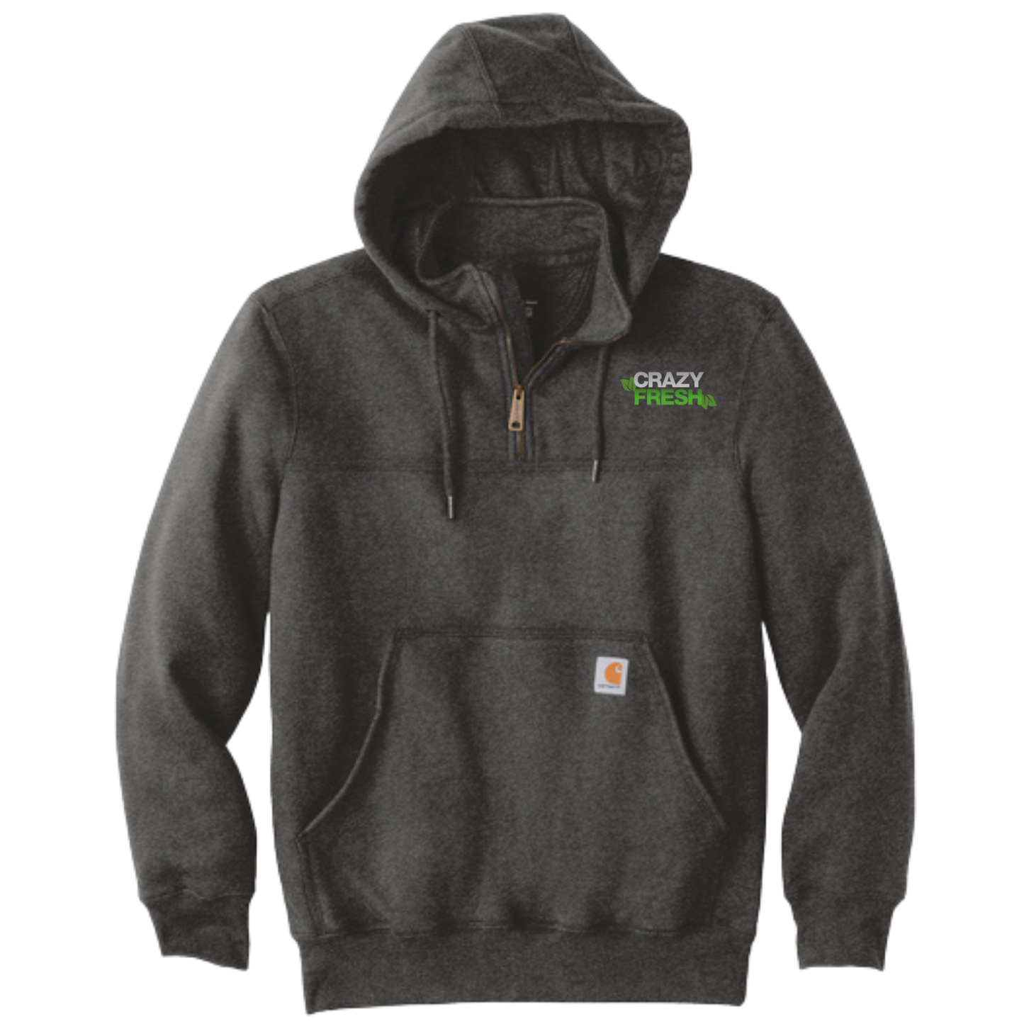 Carhartt® Rain Defender® Paxton Heavyweight Hooded Zip Mock Sweatshirt - Carbon Heather