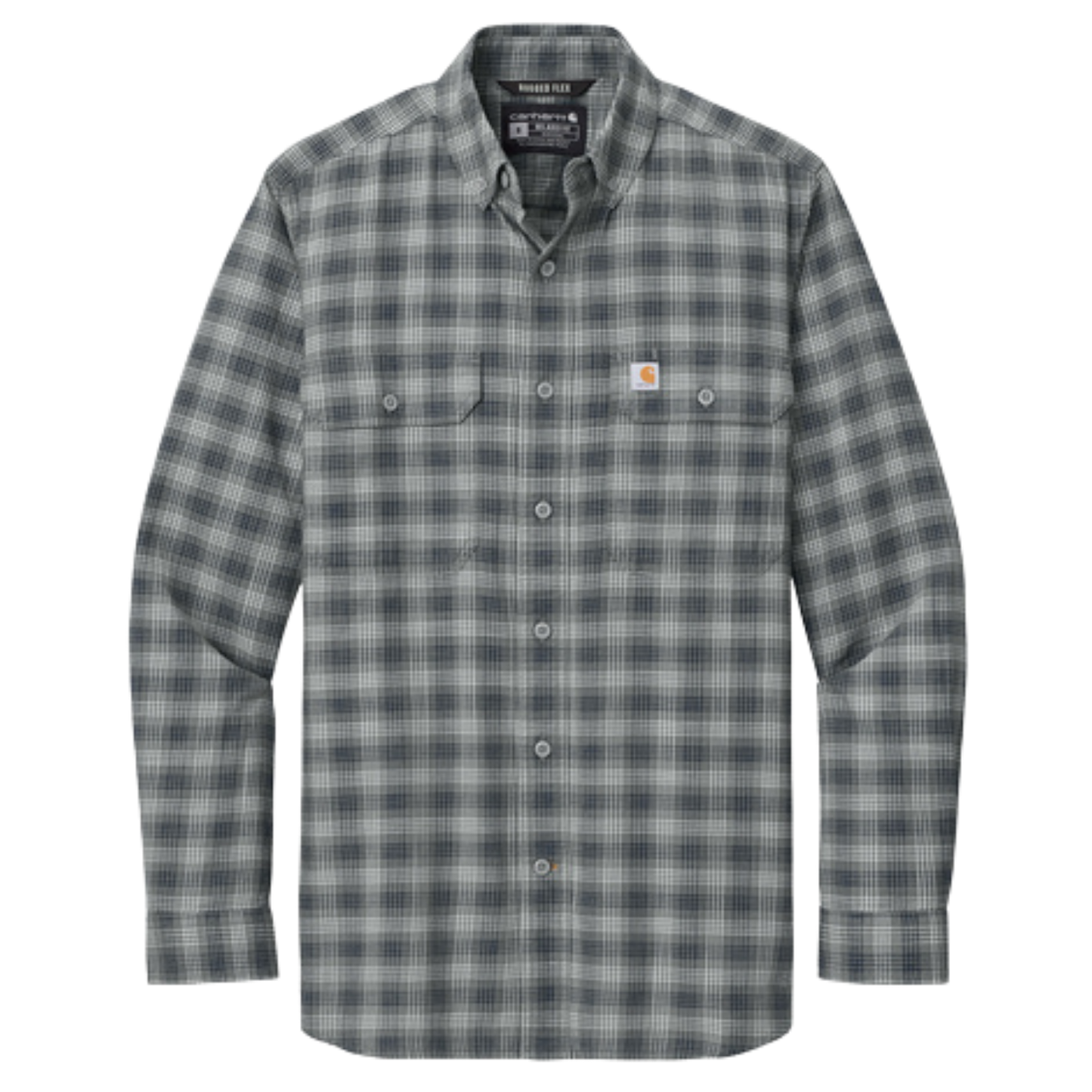 Carhartt® Rugged Flex® Plaid Long Sleeve Shirt - Plaid Steel Navy
