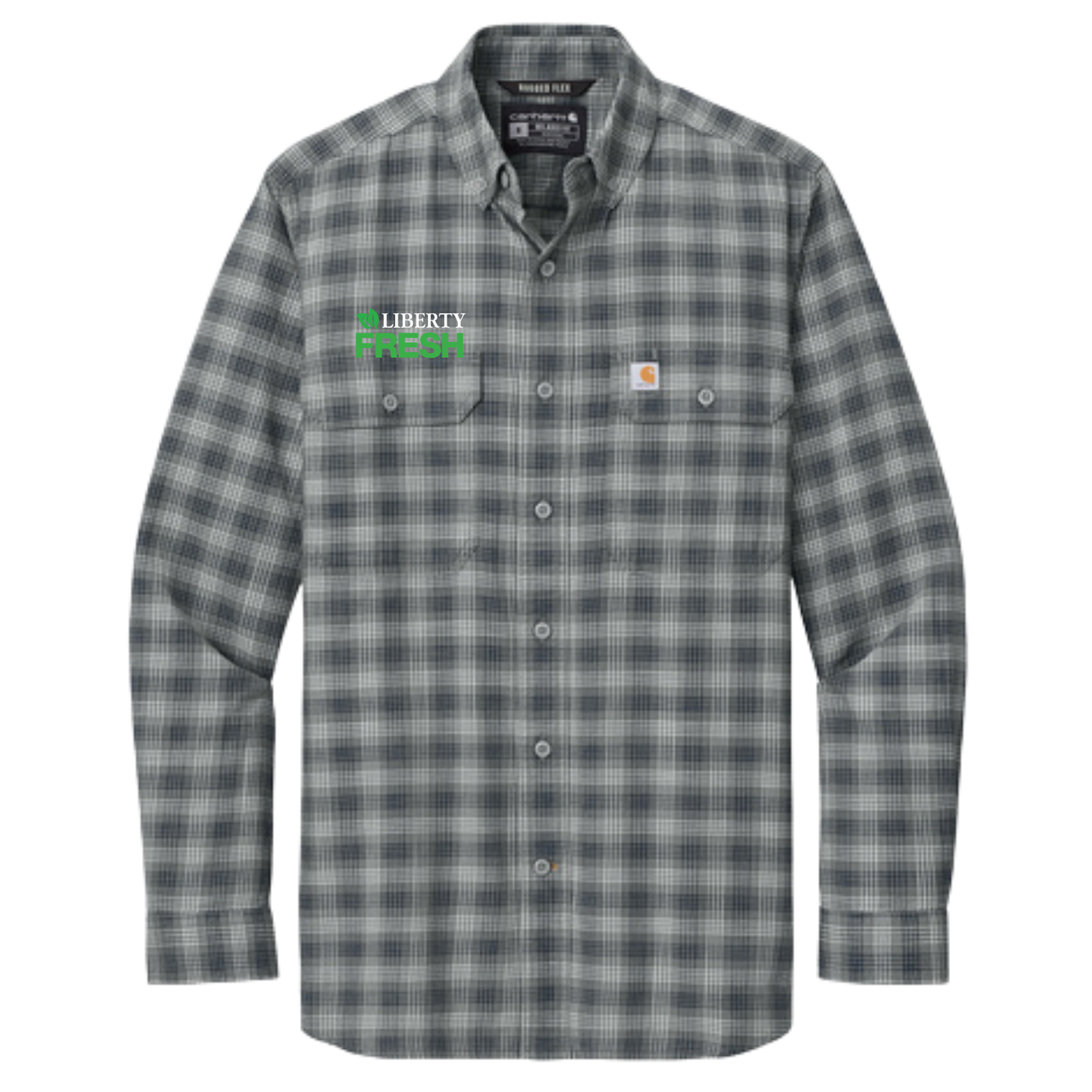 Carhartt® Rugged Flex® Plaid Long Sleeve Shirt - Plaid Steel Navy