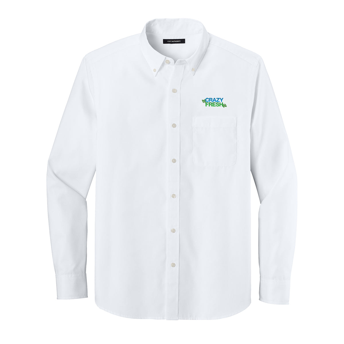 Port Authority® Long Sleeve Nailhead Easy Care Shirt - White