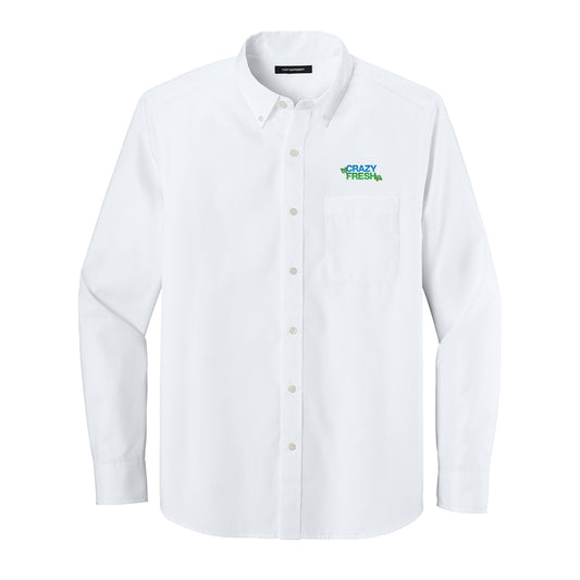Port Authority® Long Sleeve Nailhead Easy Care Shirt - White