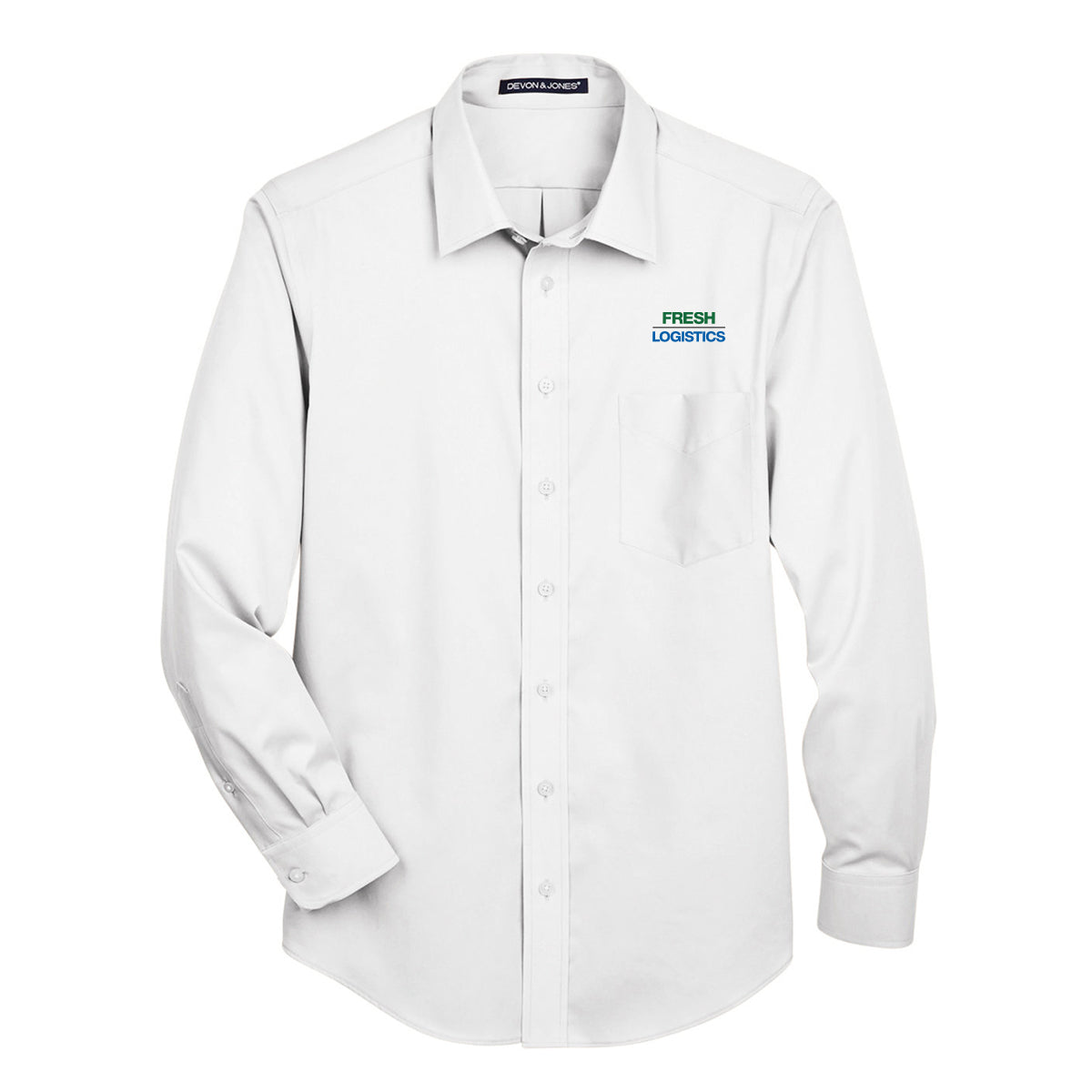 Devon & Jones Solid Stretch Twill Woven Shirt - White