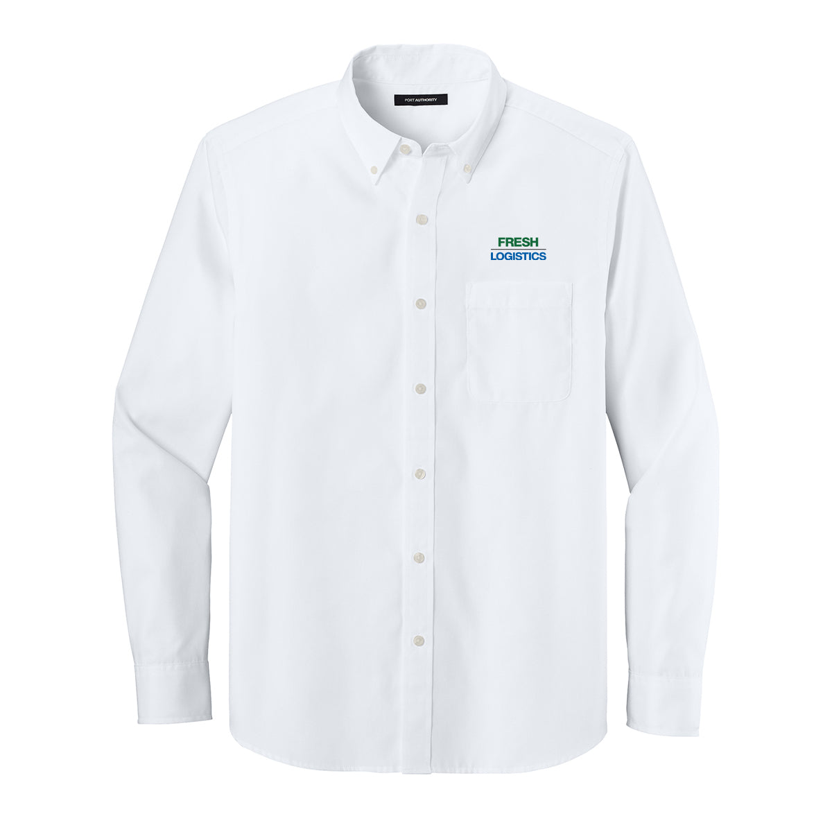 Port Authority® Long Sleeve Nailhead Easy Care Shirt - White