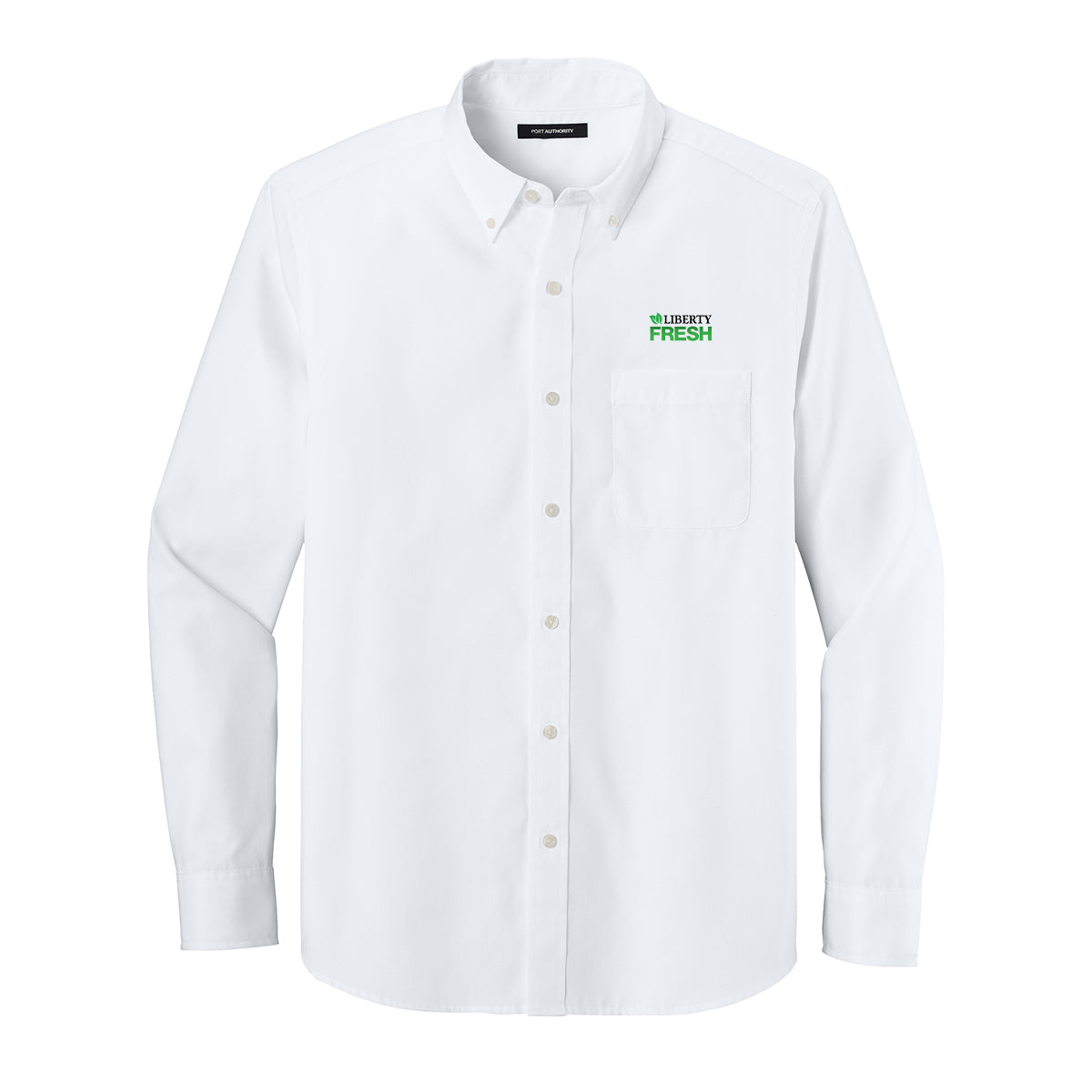 Port Authority® Long Sleeve Nailhead Easy Care Shirt - White