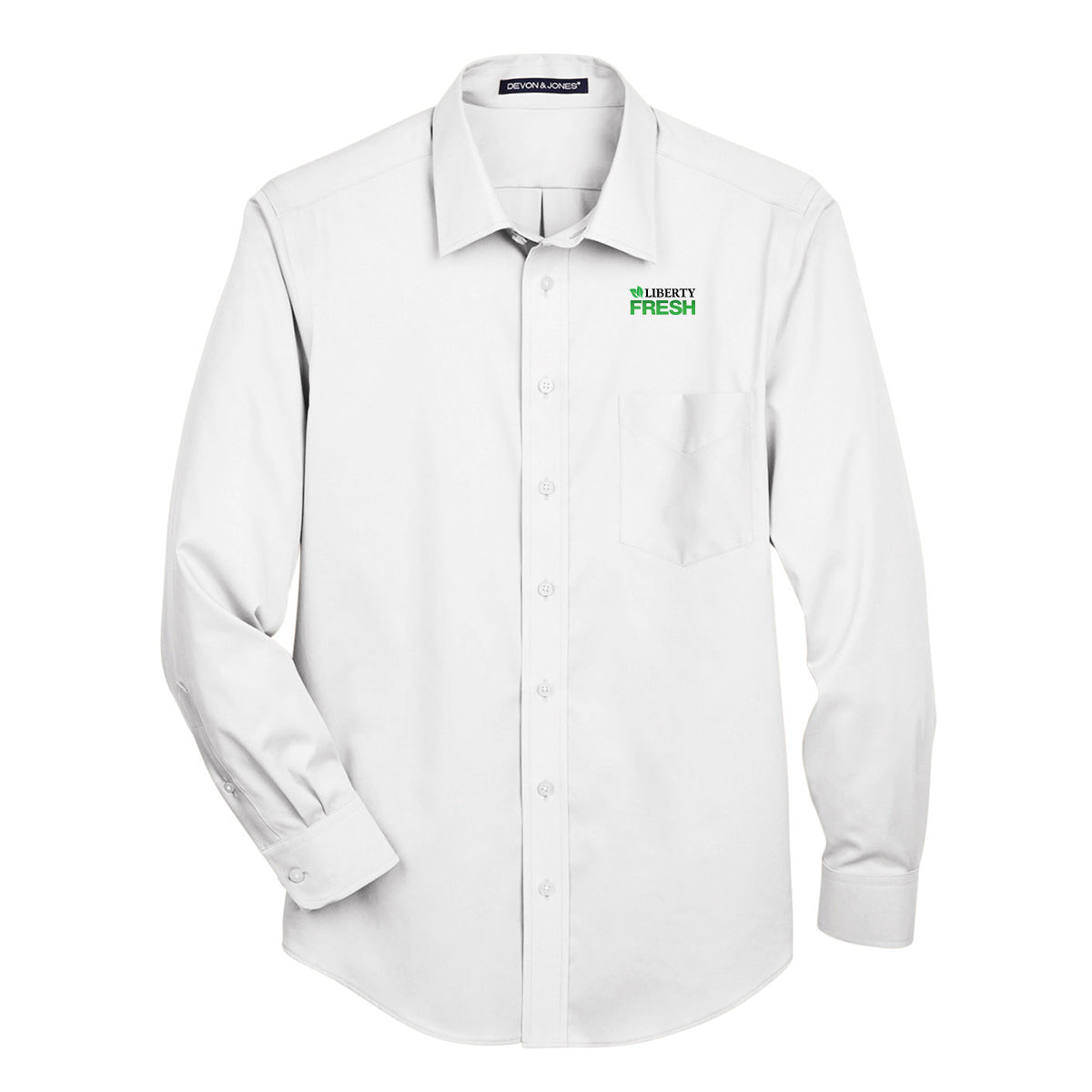 Devon & Jones Solid Stretch Twill Woven Shirt - White