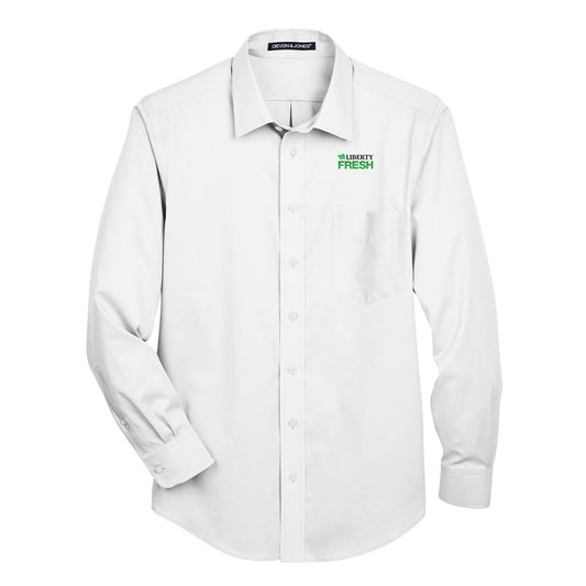 Devon & Jones Solid Stretch Twill Woven Shirt - White