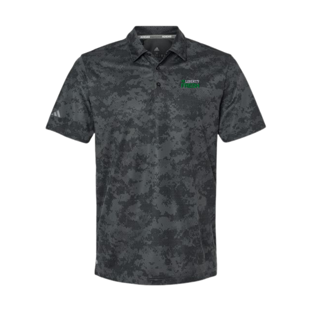 Adidas Men's All Over Camo Print Polo - Grey Six