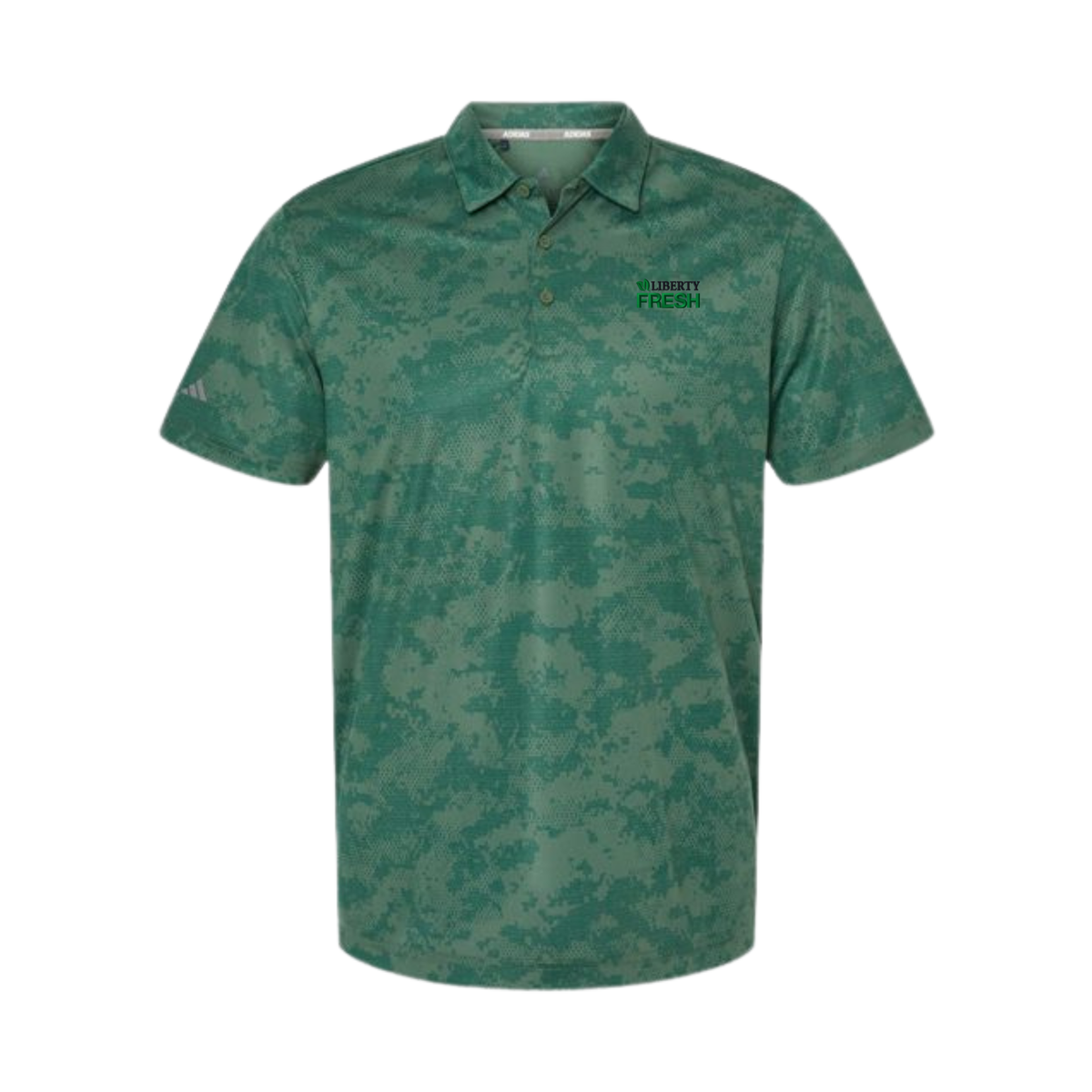 Adidas Men's All Over Camo Print Polo - Green Oxide