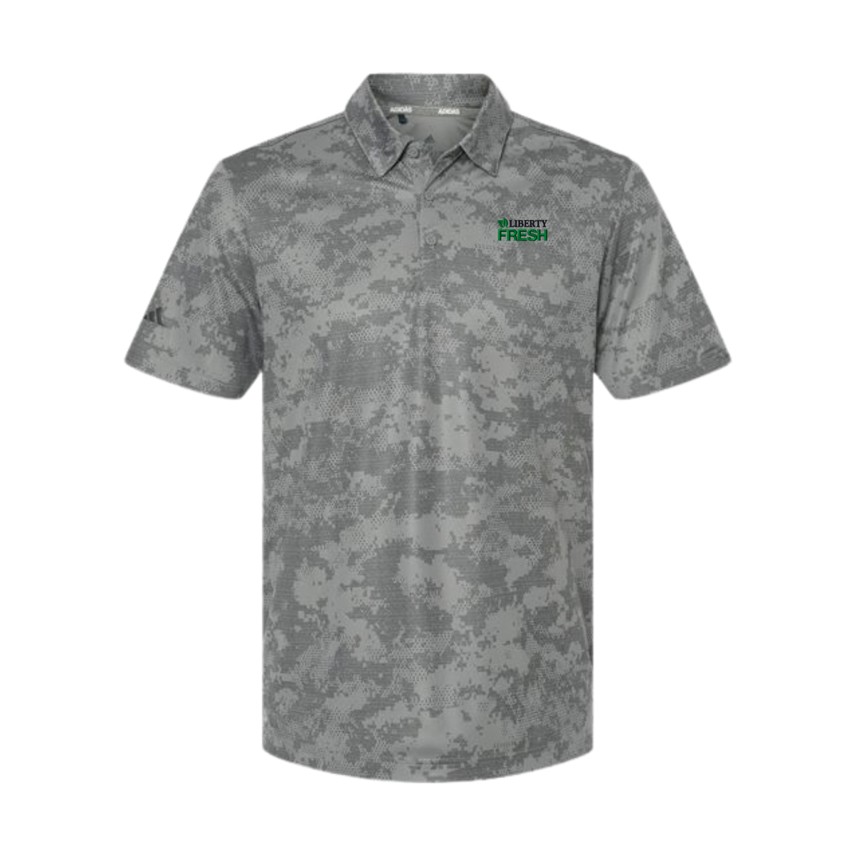 Adidas Men's All Over Camo Print Polo - Grey Three